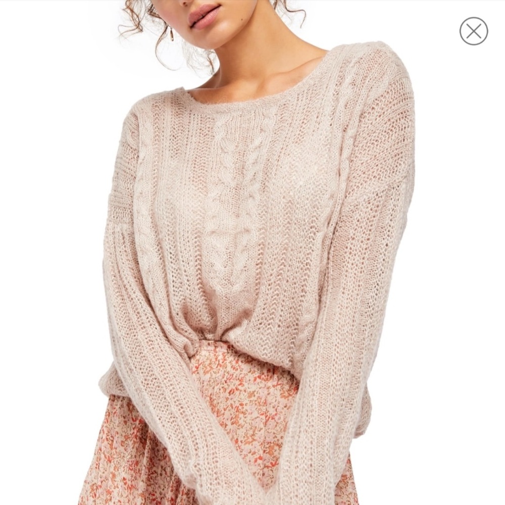 FREE PEOPLE Angel Soft Pullover Cable Knit Sweater